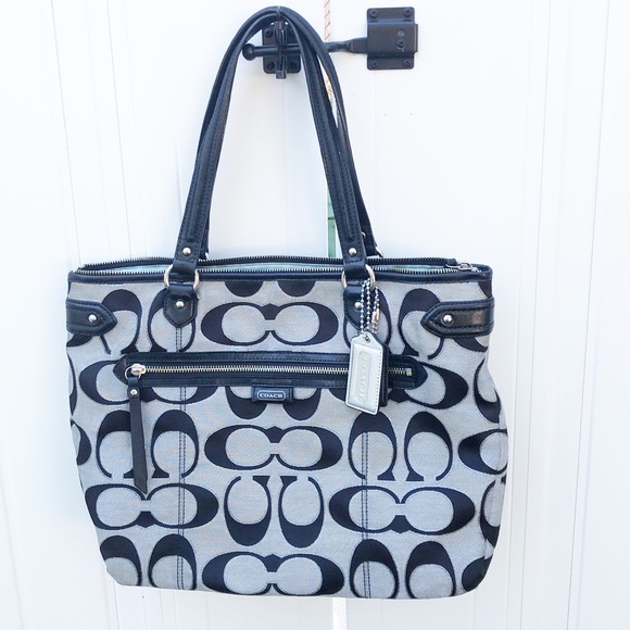 Coach Daisy Signature Outline Emma Metallic Shoulder Bag - Picture 1 of 12